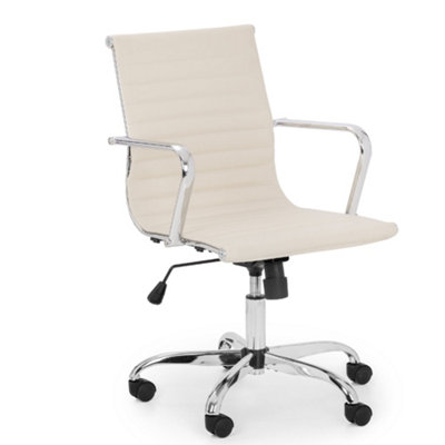 Oakham Executive Calder Office Chair In Ivory And Chrome from B&Q