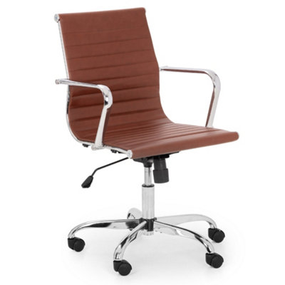 Oakham Executive Calder Office Chair In Brown And Chrome from B&Q