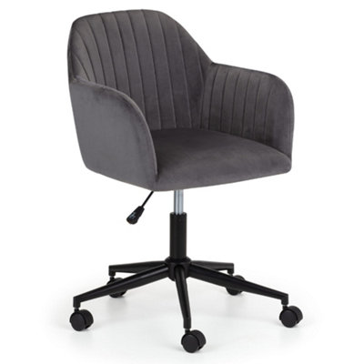 Oakham Executive Ardmore Velvet Swivel Office Chair In Grey And Black from B&Q