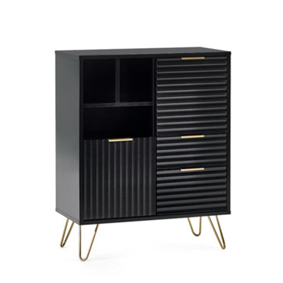 B&Q -  Premium Bellano 2 Door 2 Drawer Sideboard In Matt Black