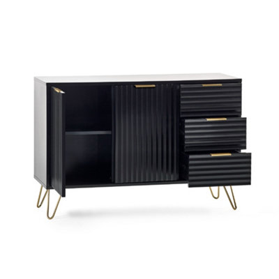 B&Q -  Premium Bellano Large Sideboard In Matt Black