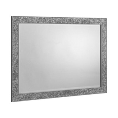 Oakham Fragmenta Pewter Modern Wall Mirror from B&Q