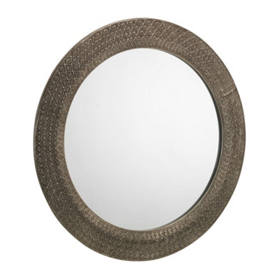 Oakham Cadara Large Pewter Round Wall Mirror from B&Q