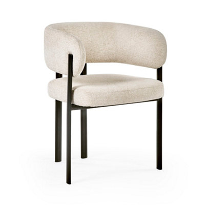 Oakham Florentia Premium Cream Chenille Upholstered Dining ChairsSet Of 2 from B&Q
