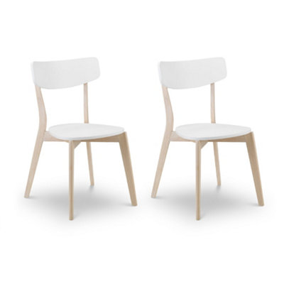Oakham Portland Premium White And Oak Dining ChairsSet Of 2 from B&Q