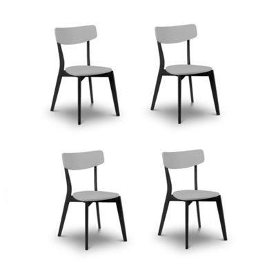 Oakham Portland Premium Grey And Black Dining ChairsSet Of 4 from B&Q