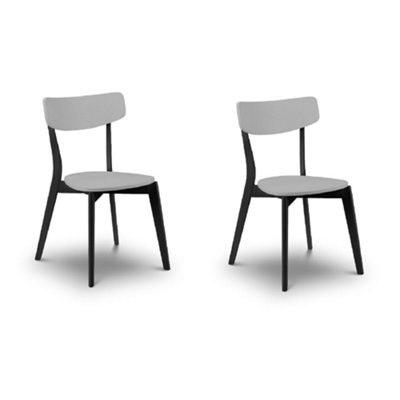 Oakham Portland Premium Grey And Black Dining ChairsSet Of 2 from B&Q