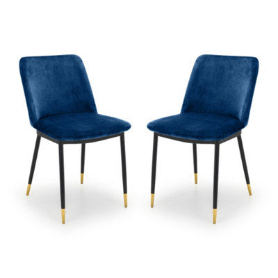 B&Q -  Celeste Premium Blue Dining ChairsSet Of 2