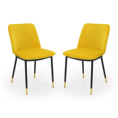 B&Q -  Celeste Premium Mustard Dining ChairsSet Of 2