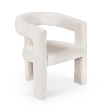 Oakham Dorella Premium Cream Chenille Upholstered Dining Chair from B&Q