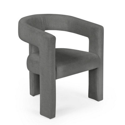 Oakham Dorella Premium Grey Chenille Upholstered Dining Chair from B&Q