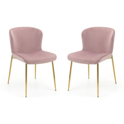 B&Q -  Cavendish Premium Dusky Pink Dining ChairsSet Of 2
