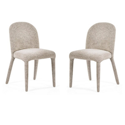 Oakham Islington Premium Beige Chenille Upholstered Dining ChairsSet Of 2 from B&Q