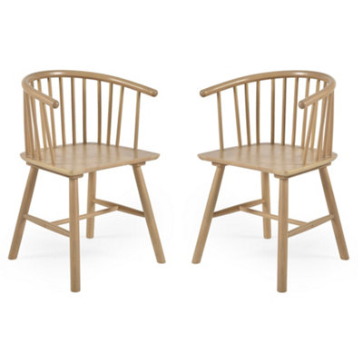 Oakham Redwood Premium Oak Dining ChairsSet Of 2 from B&Q