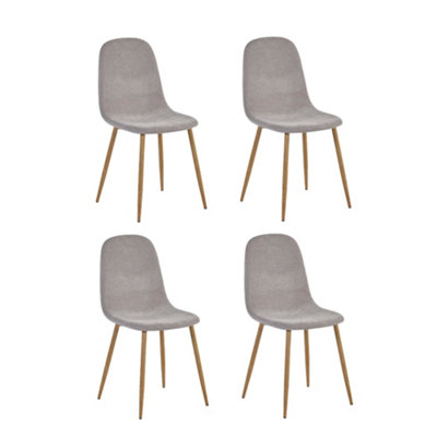 Oakham Alverton Premium Beige Chenille Upholstered Dining ChairsSet Of 4 from B&Q