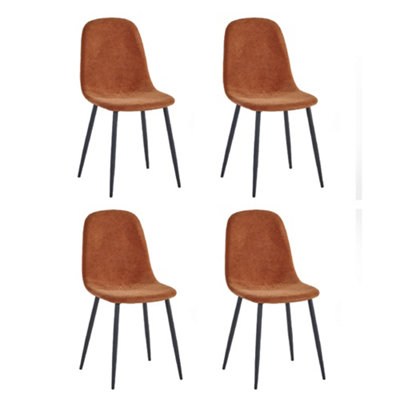 Oakham Alverton Premium Orange Chenille Upholstered Dining ChairsSet Of 4 from B&Q