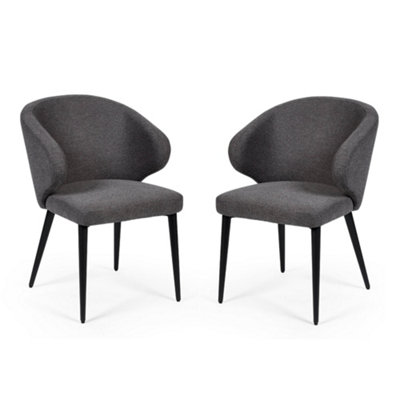 Oakham Fairmont Premium Mid Grey Fabric Dining ChairsSet Of 2 from B&Q