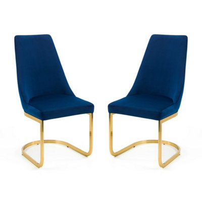 Oakham Westbridge Elegant Blue Cantilever Dining ChairsSet Of 2 from B&Q