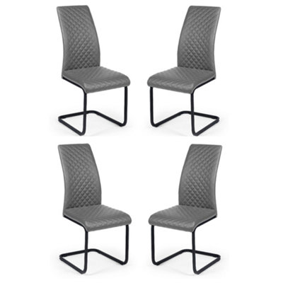 Oakham Windsor Premium Grey Upholstered Cantilever Dining ChairsSet Of 4 from B&Q