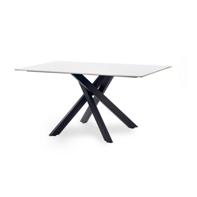 Oakham Premium Bramwell 160Cm White Marble Dining Table from B&Q