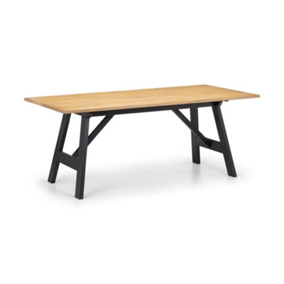 Oakham Premium Hockley 90Cm Dining TableBlack & Oak from B&Q