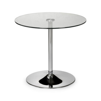 Oakham Premium Kudos 80Cm Chrome & Glass Pedestal Dining Table from B&Q