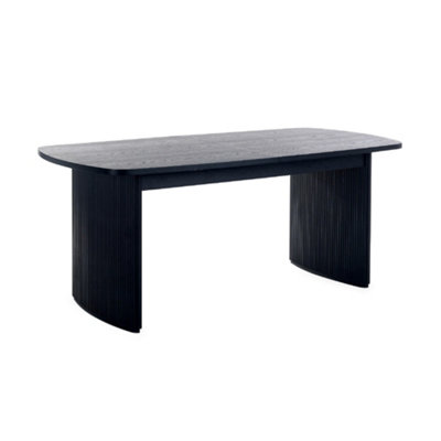 Oakham Premium Louis 90Cm Fluted Extending Dining TableBlack from B&Q