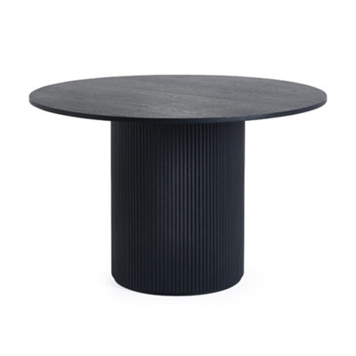 Oakham Premium Louis 120Cm Fluted Round Dining TableBlack from B&Q