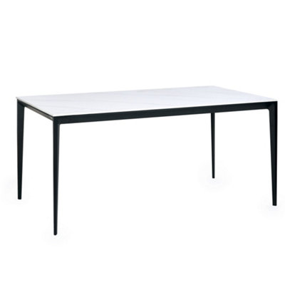 Oakham Premium Marbella 120Cm Rectangular Stone Top Dining TableWhite Marble from B&Q