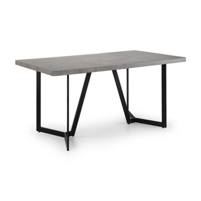 Oakham Premium Stratton 160Cm Concrete Effect Dining Table from B&Q