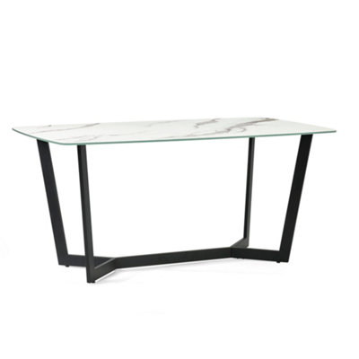 Oakham Premium Olympia 160Cm Dining TableWhite Marble from B&Q