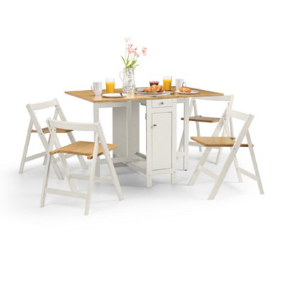 Oakham Premium Savona 120Cm 4 Seater Extending Dining SetWhite & Oak from B&Q