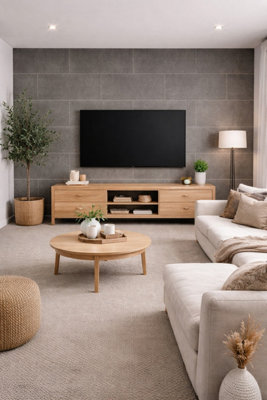 Marlborough Kavian Graphite Matt Porcelain Wall Tiles (105 Pack15 Box18.6M2 Coverage)LoungeInspired By Natural Limestone from B&Q