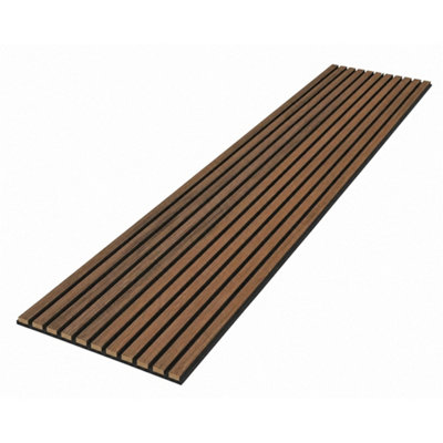 MarlboroughPack Of 7 (Total 7 Units) Acoustic Wood Wall PanelRustic Cedar Lite600mm (W) X 2400mm (L) X 18mm (D)Tile from B&Q