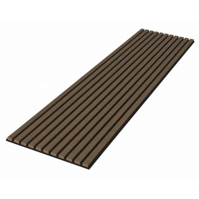 MarlboroughPack Of 8 (Total 8 Units) Acoustic Wood Wall PanelWalnut Lite600mm (W) X 2400mm (L) X 18mm (D)Tile from B&Q