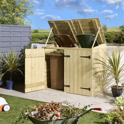 Cheshire Premier Shiplap Double Bin Store from B&Q