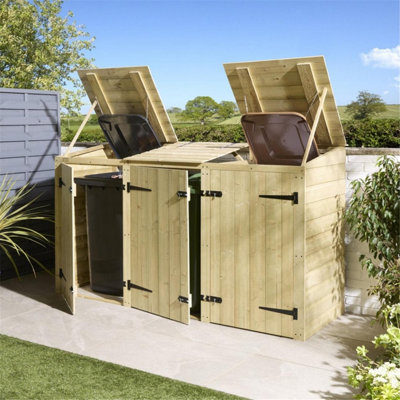 Cheshire Premier Shiplap Triple Bin Store from B&Q