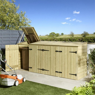 Cheshire Premier Shiplap Quadruple Bin Store from B&Q