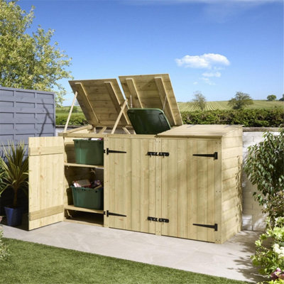Cheshire Premier Shiplap Double Bin Store With Box Store from B&Q