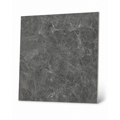 B&Q -  Hartham Charcoal Matt Porcelain Wall Tiles (45 Pack-15 Box-16.2M2 Coverage)Tile60Cmx 60Cm- Elegant Stone-Inspired Finish
