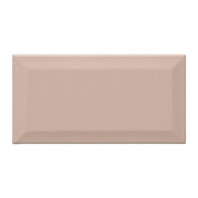 Marlborough Blush Gloss Metro Tiles (50 Pack-1 Box-1M2 Coverage)-Premium Ceramic Wall Finish-Inspired By Nyc Subway & Soho Style from B&Q