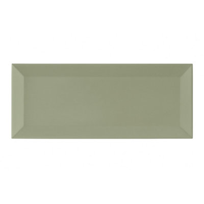 Marlborough Sage Gloss Metro Tiles (750 Pack-15 Box-15M2 Coverage)-Premium Ceramic Wall Finish-Inspired By Nyc Subway & Soho Style from B&Q
