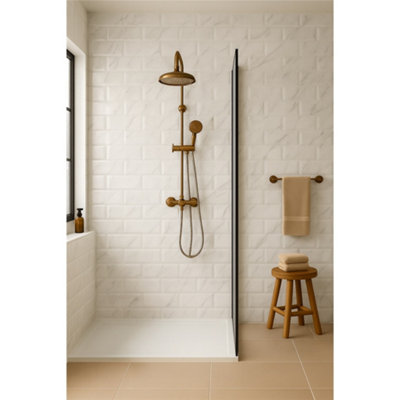 Marlborough Carrara White Gloss Metro Tiles (250 Pack-5 Box-5M2 Coverage)-Shower- Ceramic Wall Finish-Inspired By Nyc Subway & Soho Style from B&Q