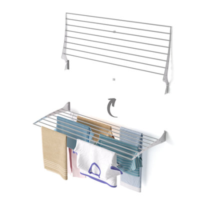 Foxydry Fold 116 Cm GreyWall-Mounted Clothes DryerCompact Drying Solution