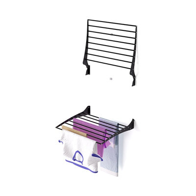 Foxydry Fold 62 Cm BlackWall-Mounted Clothes DryerSpace-Saving Laundry Rack