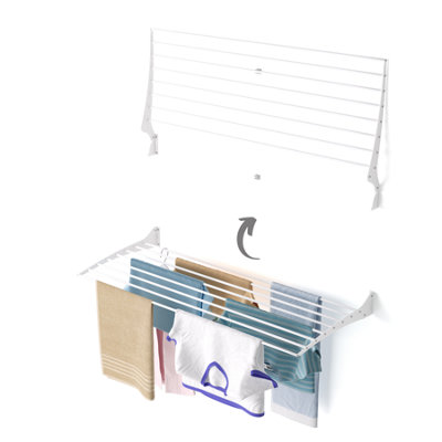 Foxydry Fold 116 Cm WhiteWall-Mounted Laundry DryerSpace-Saving Drying Rack