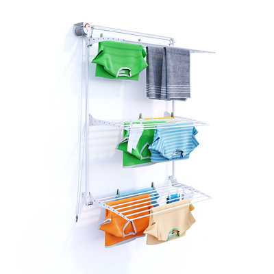 Foxydry Tower 108 Cm WhiteVertical Laundry Airer With Foldable RacksRust-Resistant SteelLarge Capacity
