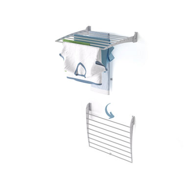 Foxydry Fold Down 62 Cm GreyWall-Mounted Drying RackSpace-Saving Folding Clothes Airer
