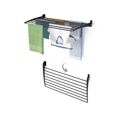 Foxydry Fold Down 102 Cm BlackWall-Mounted Clothes AirerFoldable And Space-Saving