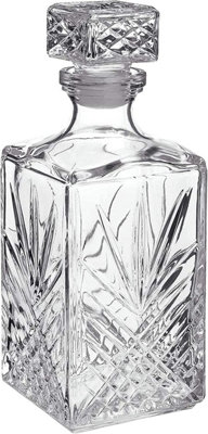 B&Q -  1 Litre Cut Glass Square Decanter